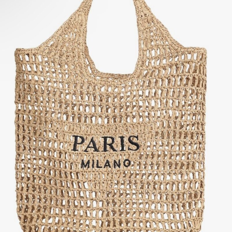 Paris Milano Women Beach Handmade Woven Tote Bag
